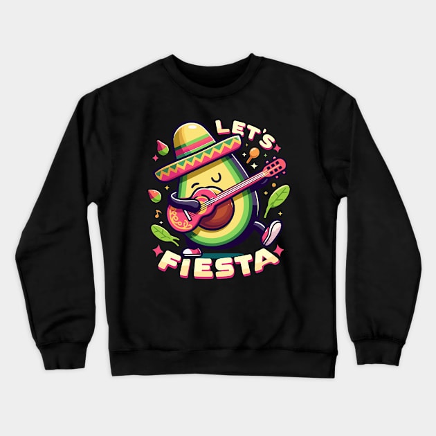 Let's Fiesta Avocado Funny Cinco De Mayo célébration Crewneck Sweatshirt by retroparks